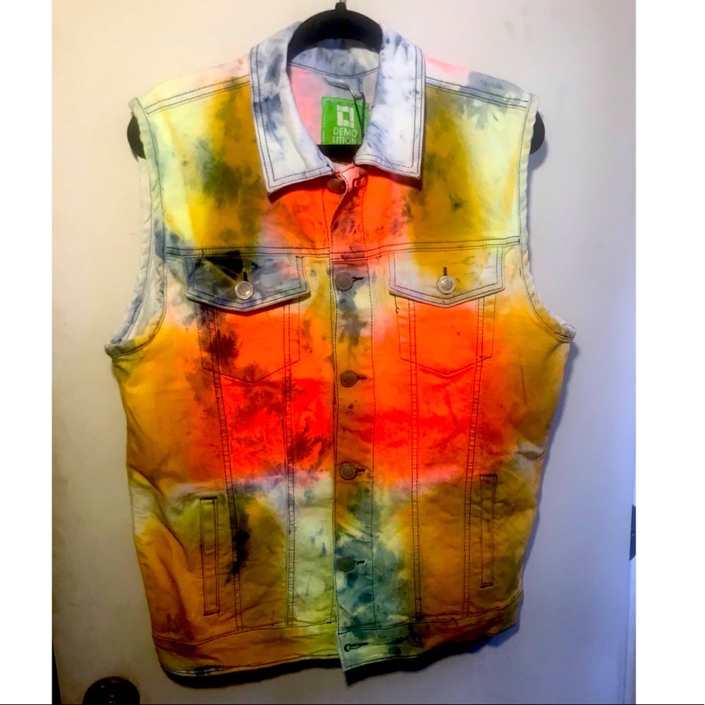 Punky Spray Paint Jean Vest